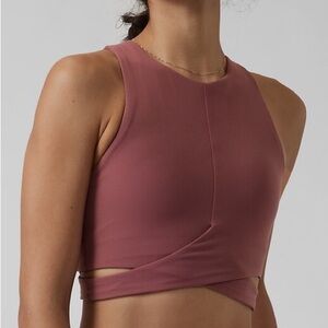 Athleta Conscious Crop Cut Out Bra Tawny Rose
